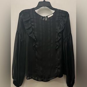 Lush, black, chiffon blouse, size M